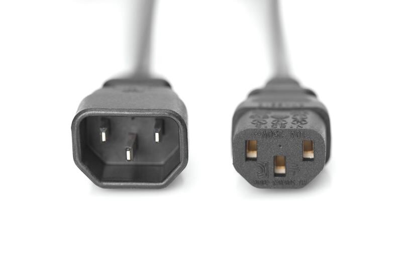 Кабель живлення Digitus C14-C13, M/F, 1.2 м (AK-440201-012-S)