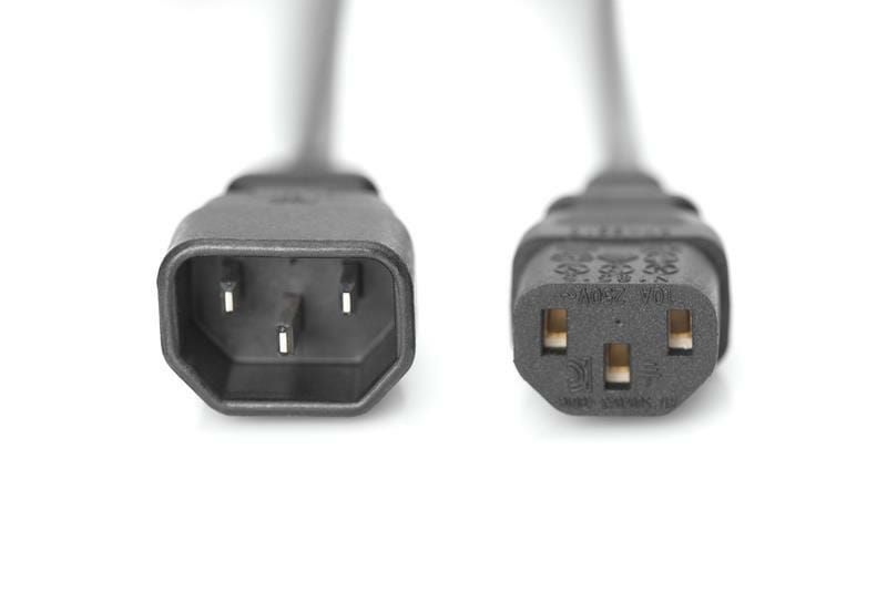 Кабель живлення Digitus C14-C13, M/F, 1.2 м (AK-440201-012-S)