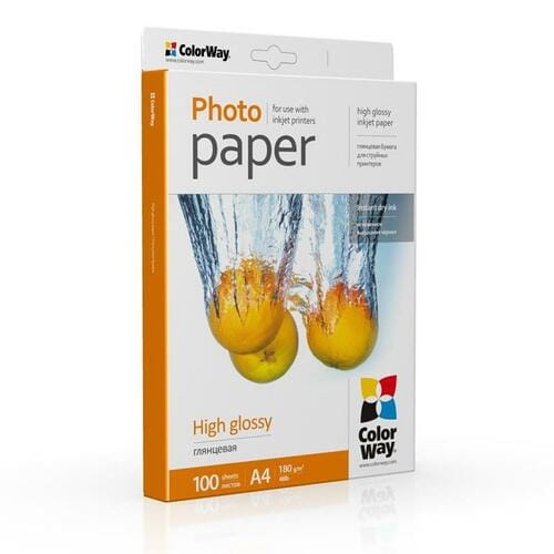 Photos - Office Paper ColorWay Фотопапір CW глянцевий 180г/м2 A4 100арк  PG180100A4 (PG180100A4)