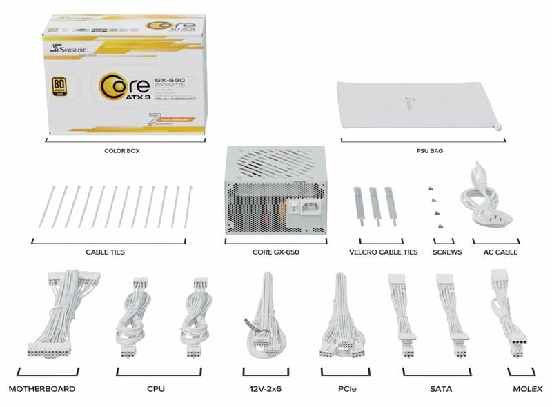 Блок живлення Seasonic Core GX 650W ATX 3.1 (CORE GX-650-ATX31-WHITE)