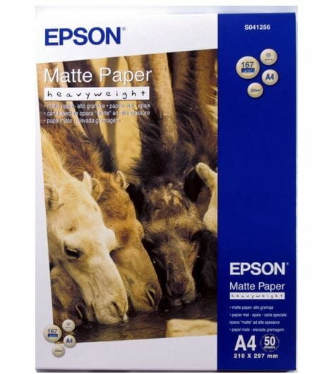 Фотобумага EPSON Matte Paper-Heavyweight матовая 167г/м2 A4 50л (C13S041256)