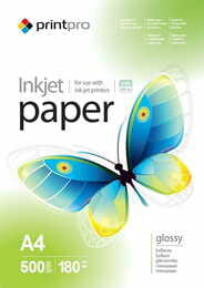 Фотопапір PrintPro глянцевий 180г/м2 A4 500арк (PGE180500A4)