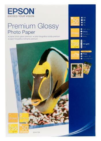 Фотобумага EPSON Premium Glossy Photo Paper глянцевая 255г/м2 10х15см 50л (C13S041729)