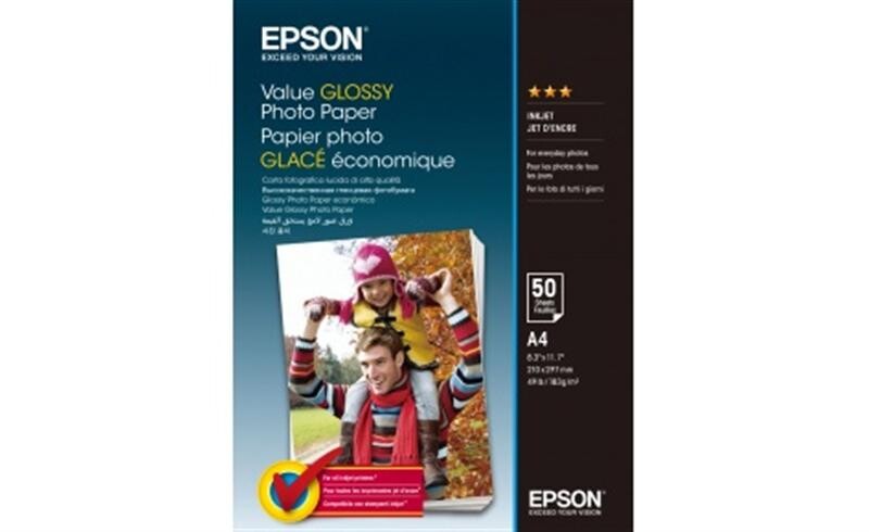 Фотопапiр EPSON Value Glossy Photo Paper глянсовий 183г/м2 A4 50арк. (C13S400036)