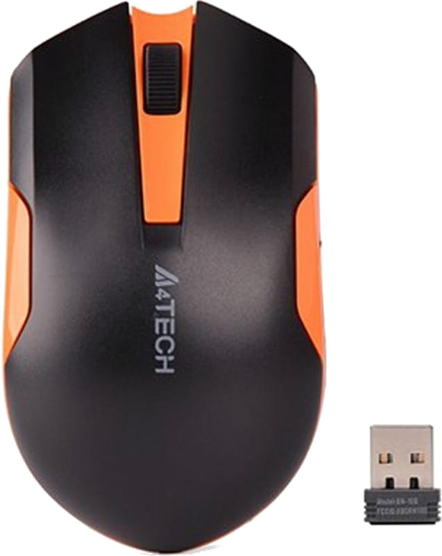 Мышь беспроводная A4Tech G3-200N Black/Orange USB V-Track