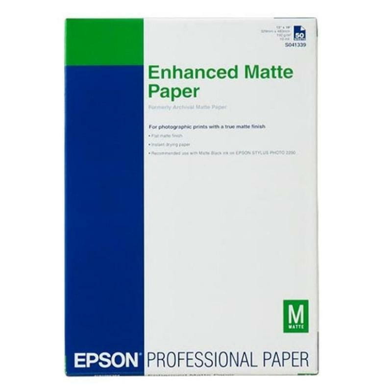 Фотопапiр EPSON Enhanced Matte paper матовий 192г/м2 А3+ 100арк. (C13S041719)