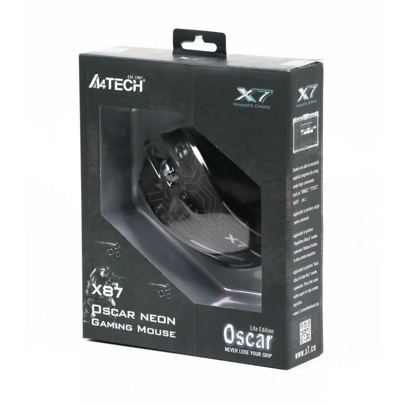 Купити Миша A4Tech X87 Oscar Neon Black USB Миша A4Tech X87 Oscar Neon Black USB