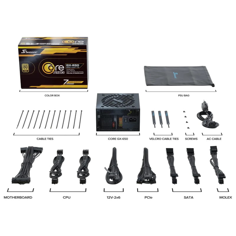 Блок живлення Seasonic Core GX 650W ATX 3.1 (CORE GX-650-ATX31)