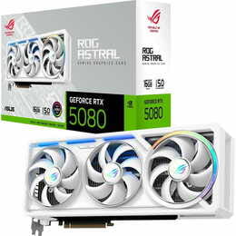 Відеокарта GF RTX 5080 16GB GDDR7 ROG Astral Gaming White OC Asus (ROG-ASTRAL-RTX5080-16G-WHITE)