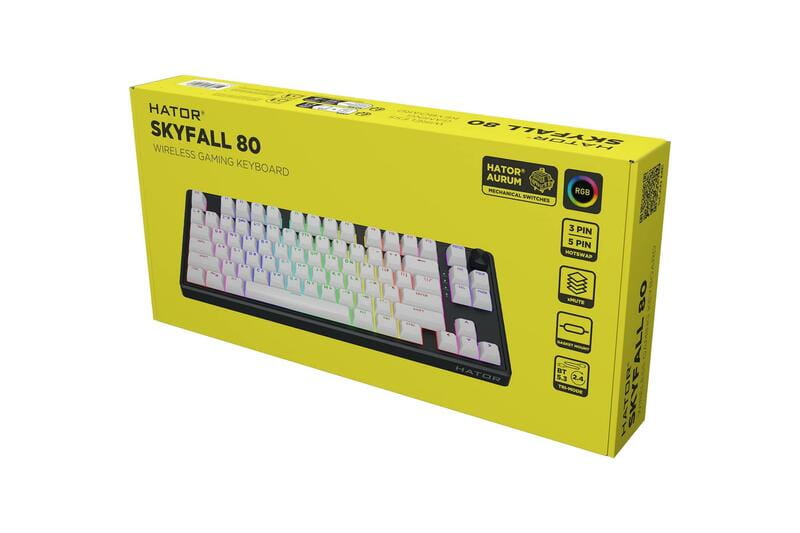 Клавіатура бездротова Hator Skyfall 80 Wireless Black-White (HTK3180UA)