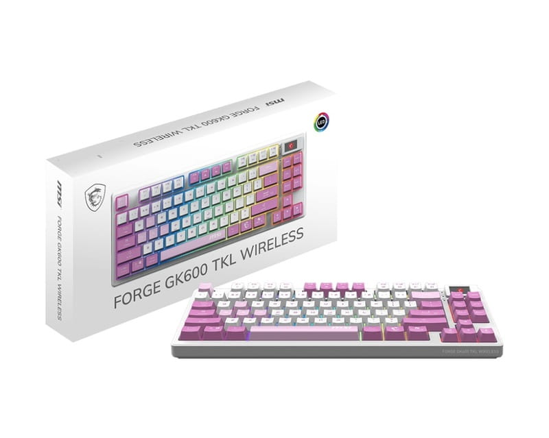 Клавиатура беспроводная MSI Forge GK600 TKL Wireless Violet
