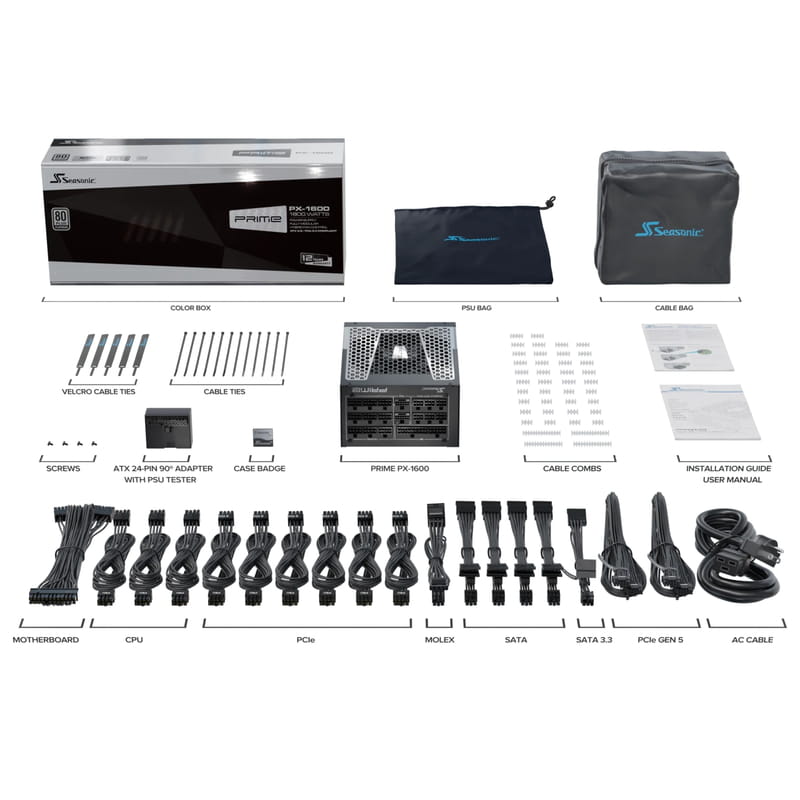 Блок живлення Seasonic Prime PX 1600W ATX 3.1 (PRIME PX 1600-ATX31)