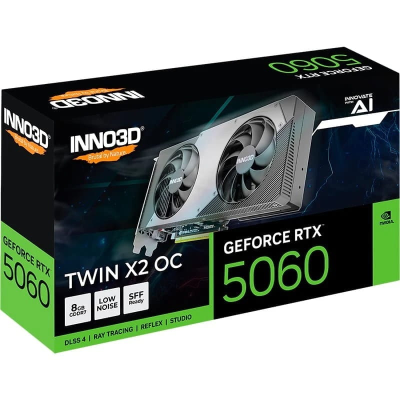 Вiдеокарта GF RTX 5060 8GB GDDR7 Twin X2 OC Inno3D (N50602-08D7X-195070N)
