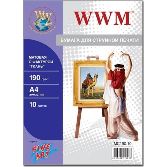Фотобумага WWM Fine Art матовая "ткань" 190г/м2 A4 10л (MC190.10)