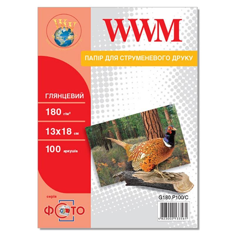 Фотобумага WWM Photo глянцевая 180г/м2 13х18см 100л (G180.P100/C)