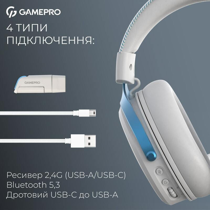 Гарнитура GamePro Asgard Freya Pro White-Blue (HSW201WB)