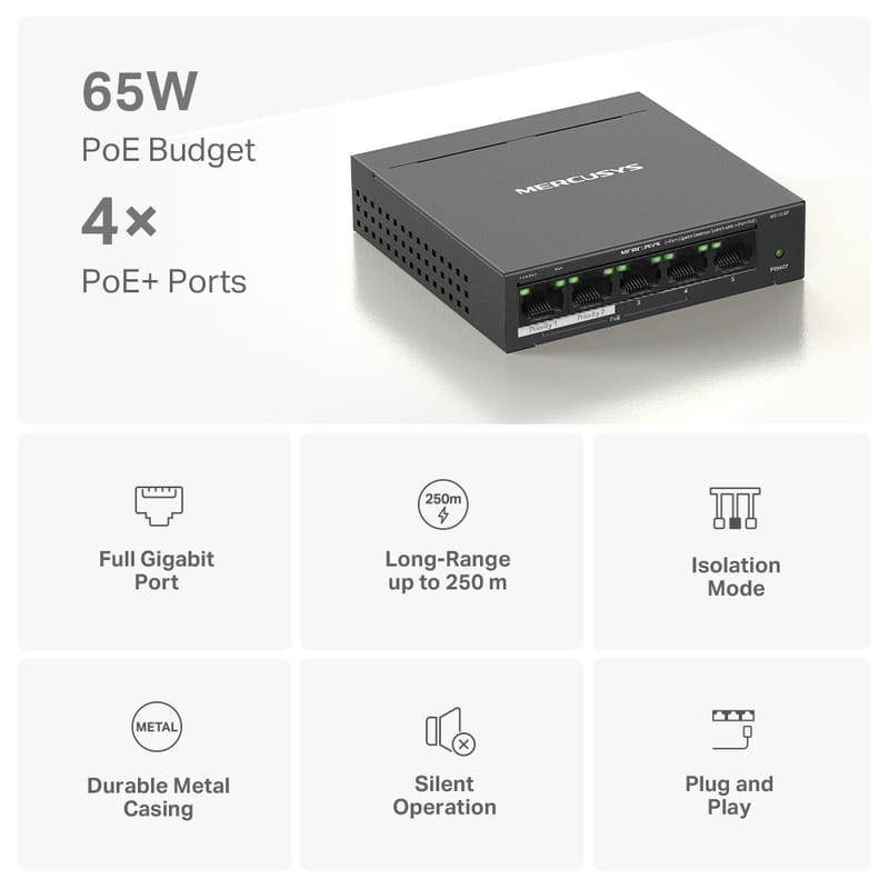 Комутатор Mercusys MS105GP
