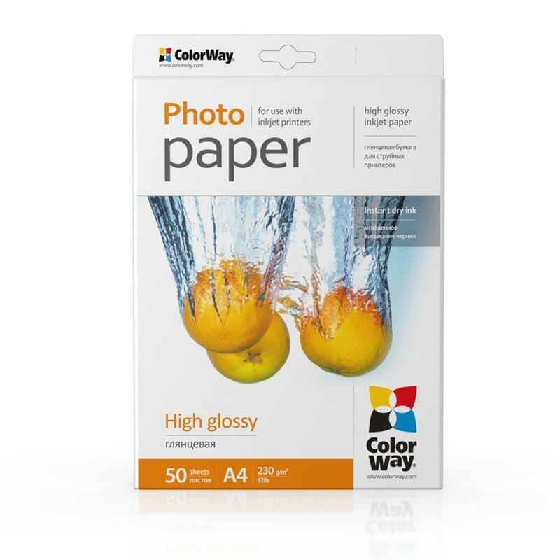 Фотопапір ColorWay глянцевий 230г/м2 A4 50 арк. (PG230050A4)