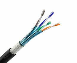 Кабель для зовнішньої прокладки OK-Net КПпПО-ВПЕ (1000) S/FTP, CAT 7A, 4х2х0,58, бухта 500м (7935107)