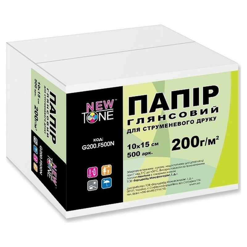 Фотобумага NewTone глянцевая 200г/м2 10х15см 500л (G200.F500N)