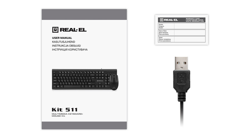 Комплект (клавиатура, мышь) REAL-EL Kit 511 Black