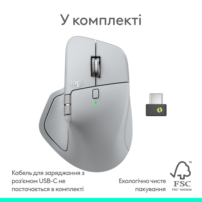 Миша бездротова Logitech MX Master 4 Pale Gray (910-007563)