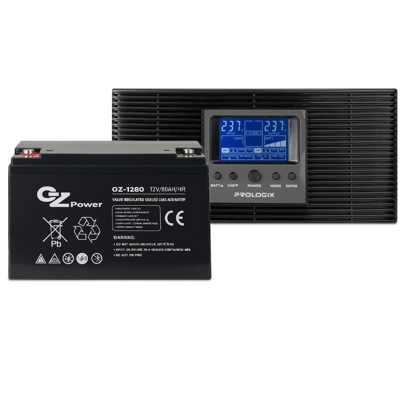 Комплект резервного питания Prologix 800 (PLP800XL) + АКБ OZ12V080 12V 80AH, AGM