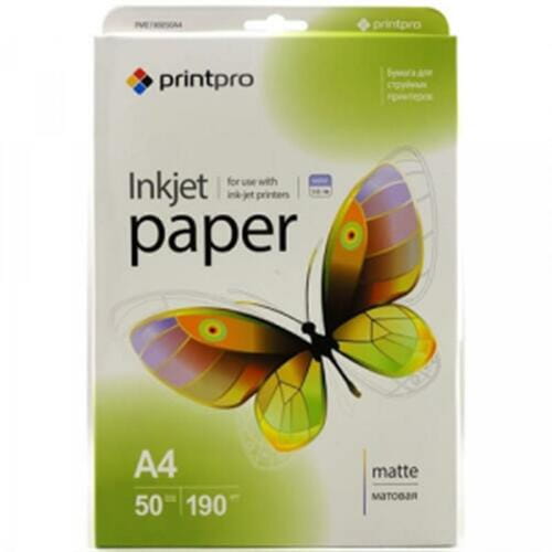 Photos - Office Paper Printpro Фотопапiр  матовий 190г/м2 A4 50арк.  PME190050A4 (PME190050A4)