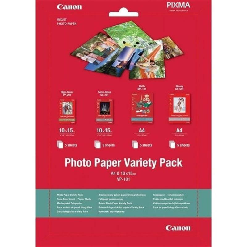 Фотопапір CANON (VP-101) Variety Pack 10x15см+A4 20л (0775B079)