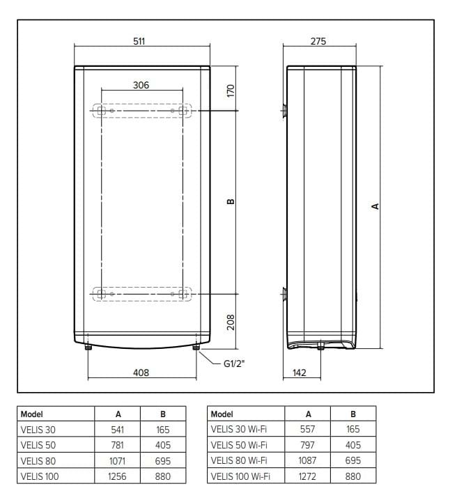Водонагреватель Ariston Velis Pro 50 EU (3626135)