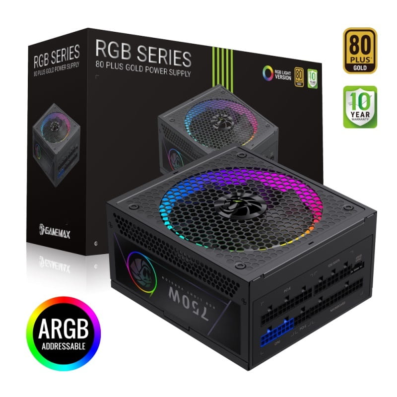 Блок живлення GameMax RGB 750G Black 750W
