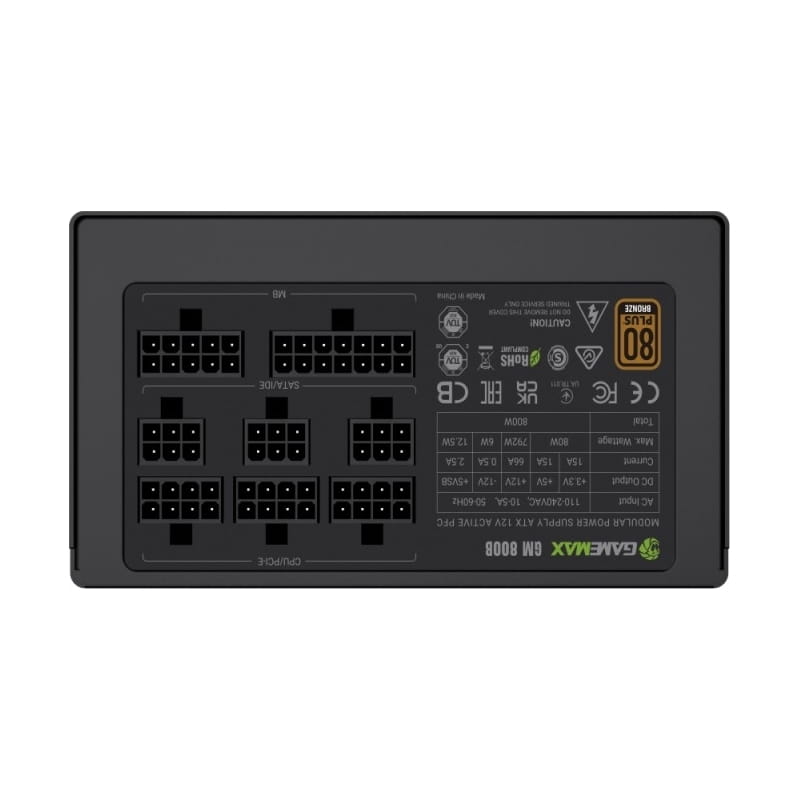 Купити Блок живлення GameMax GM 800B Fully-modular New Black, 800W Блок живлення GameMax GM 800B Fully-modular New Black, 800W