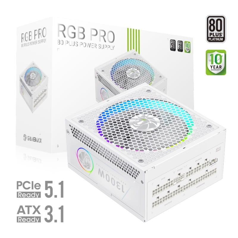 Блок питания GameMax RGB Pro 1300P WH 1300W