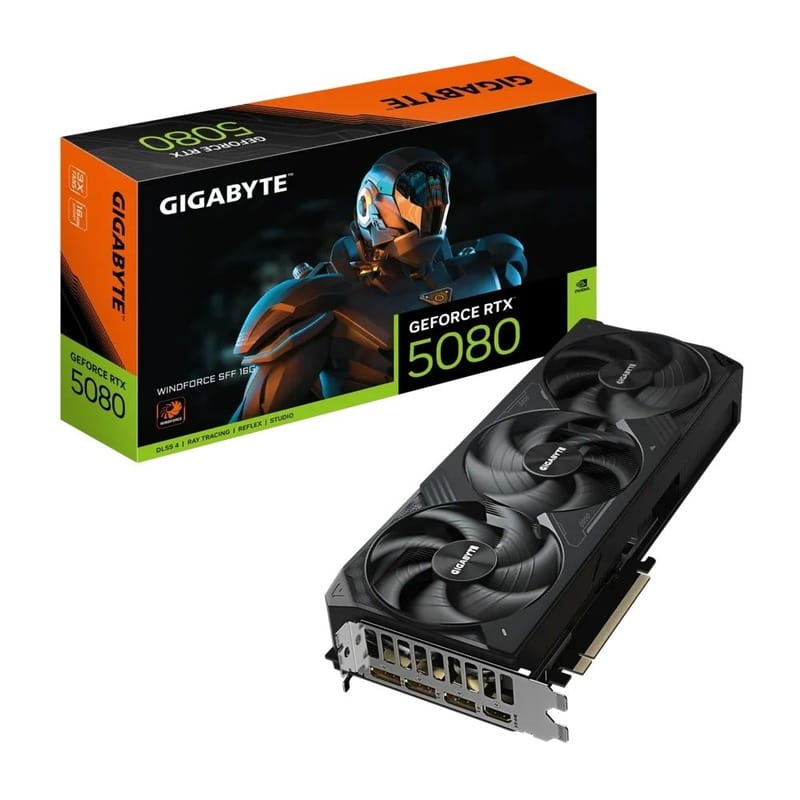 Видеокарта GF RTX 5080 16GB GDDR7 Windforce Gigabyte (GV-N5080WF3-16GD)