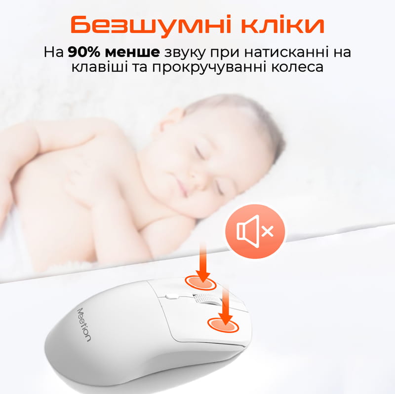 Мышь беспроводная Meetion R546 White (MT-R546-B)
