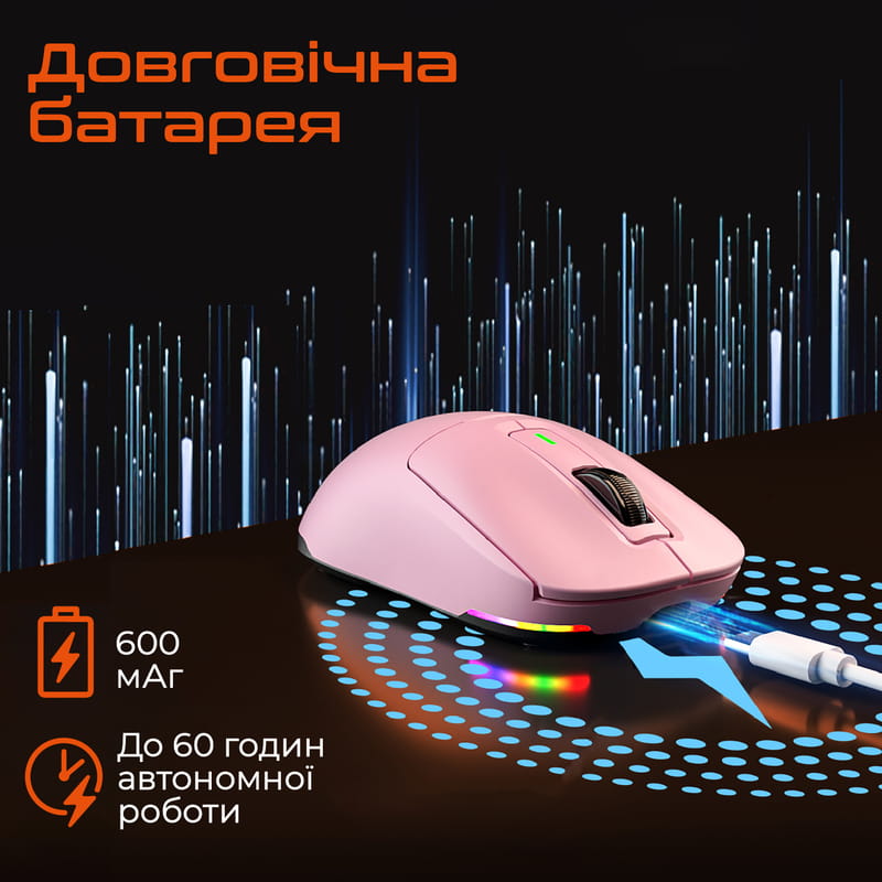 Мышь беспроводная Meetion GW24 Pink (MT-GW24-P)