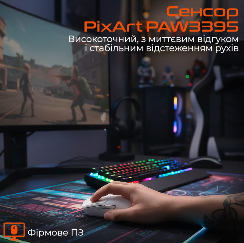 Миша бездротова Meetion GW40 Pro White (MT-GW40_PRO-B)