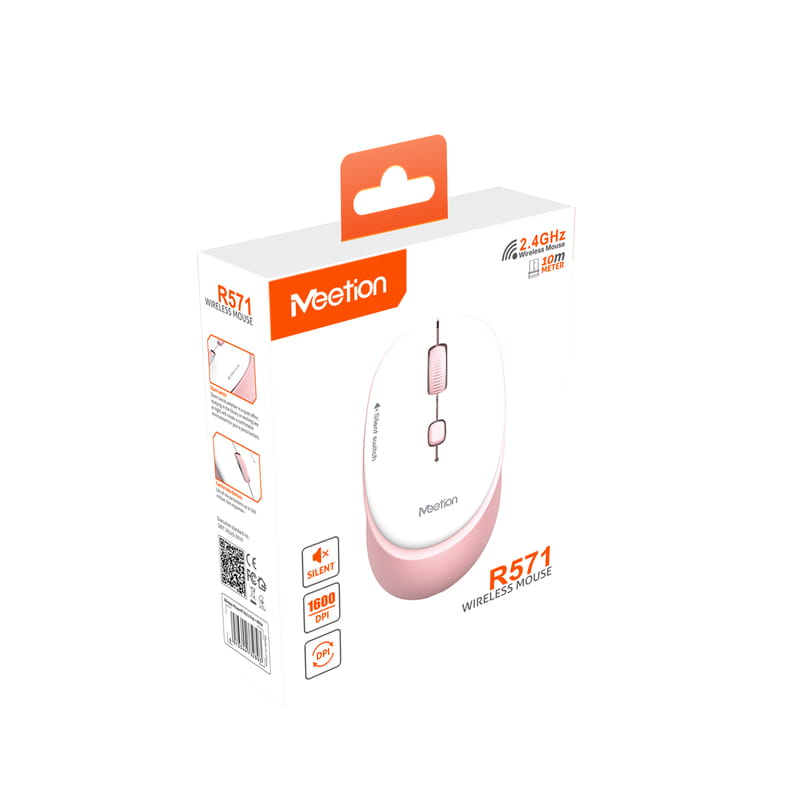Мышь беспроводная Meetion R571 Pink (MT-R571-P)