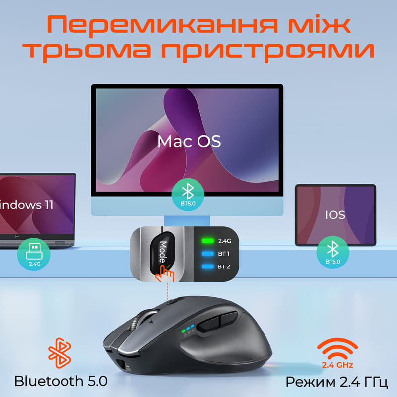 Мышь беспроводная Meetion BTM007 Black (MT-BTM007-W)