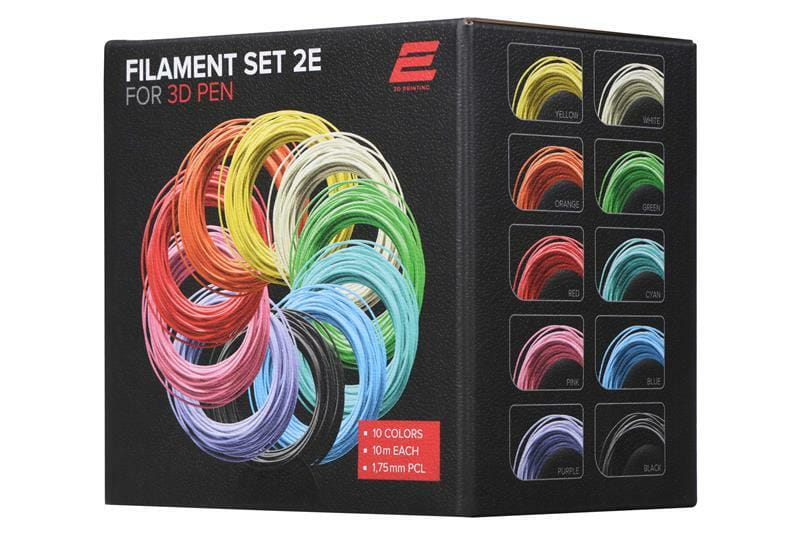 Набір ниток для 3D-ручки 2E, PCL, 1.75 мм, 10 кольорів (2E-L-BH010)