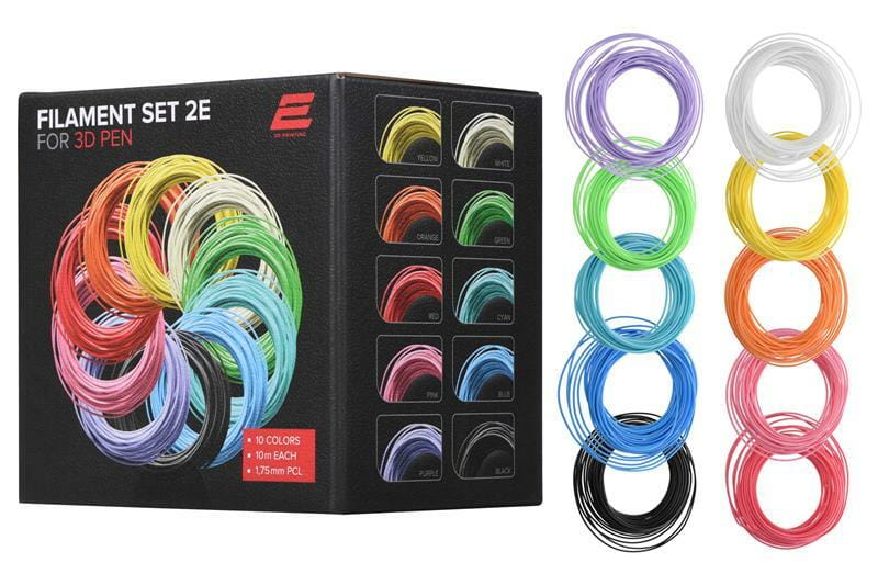 Набор нитей для 3D-ручки 2E, PCL, 1.75 мм, 10 цветов (2E-L-BH010)