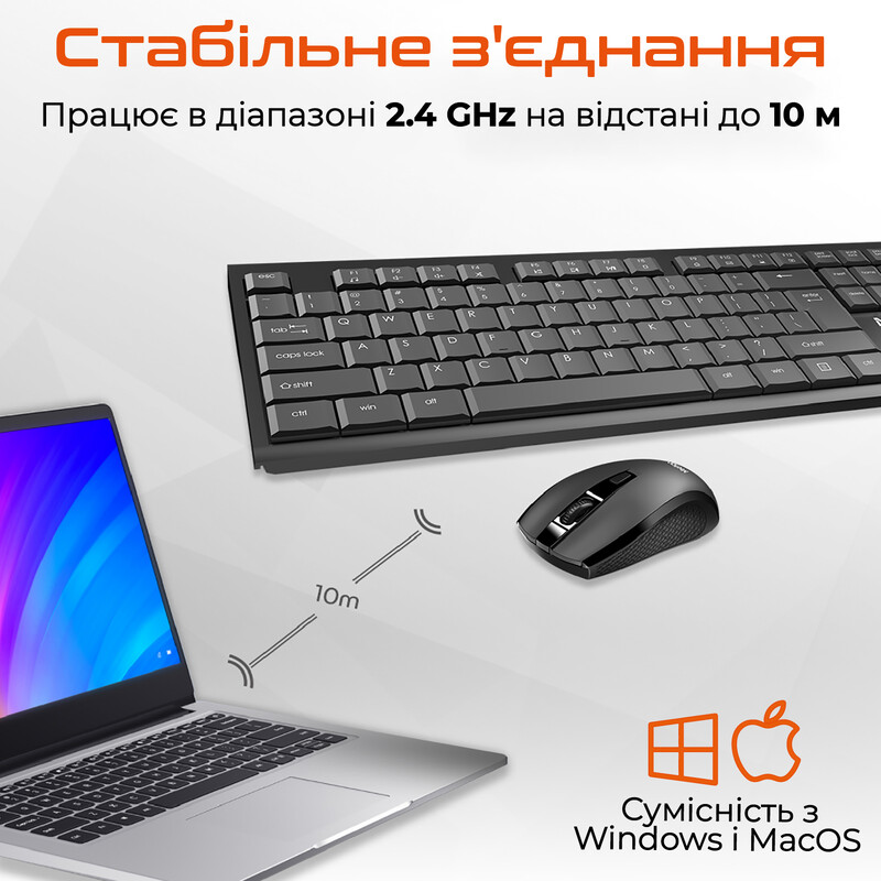 Комплект (клавіатура, миша) бездротовий Meetion C4120 Little Black (MT-C4120LITTLE-A-RUA)