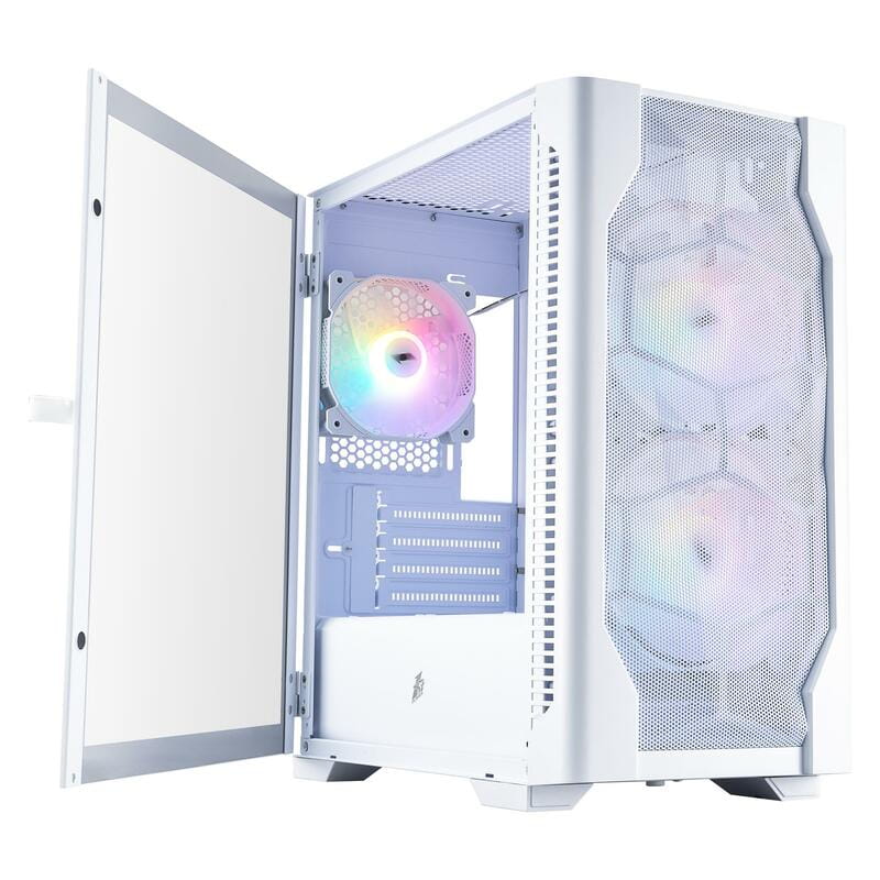 Корпус 1stPlayer D4-M-WH-2F1P-W-1F1-W White