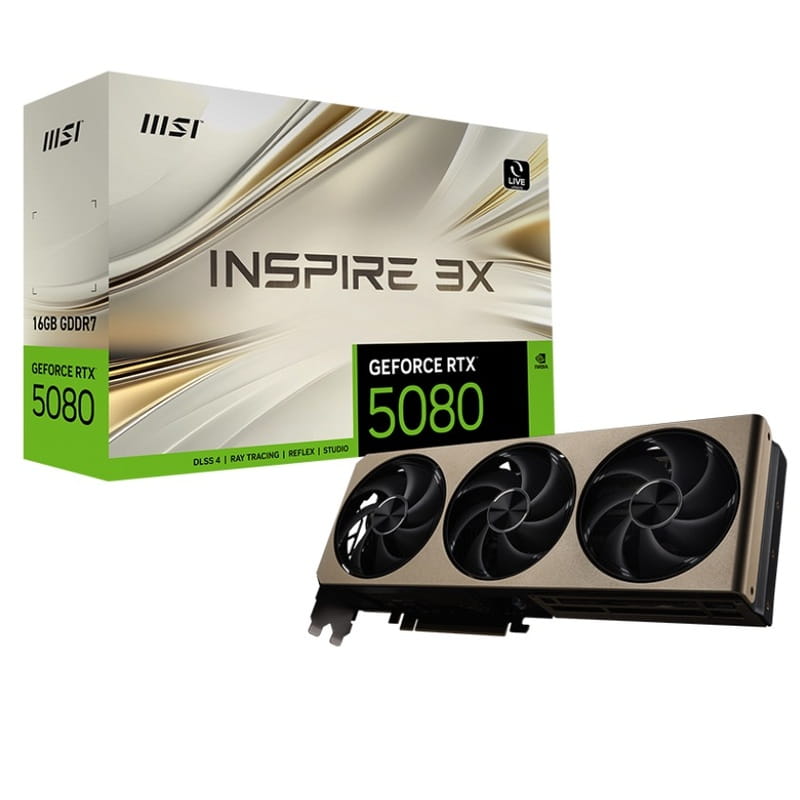 Видеокарта GF RTX 5080 16GB GDDR7 Inspire 3X MSI (GeForce RTX 5080 16G INSPIRE 3X)