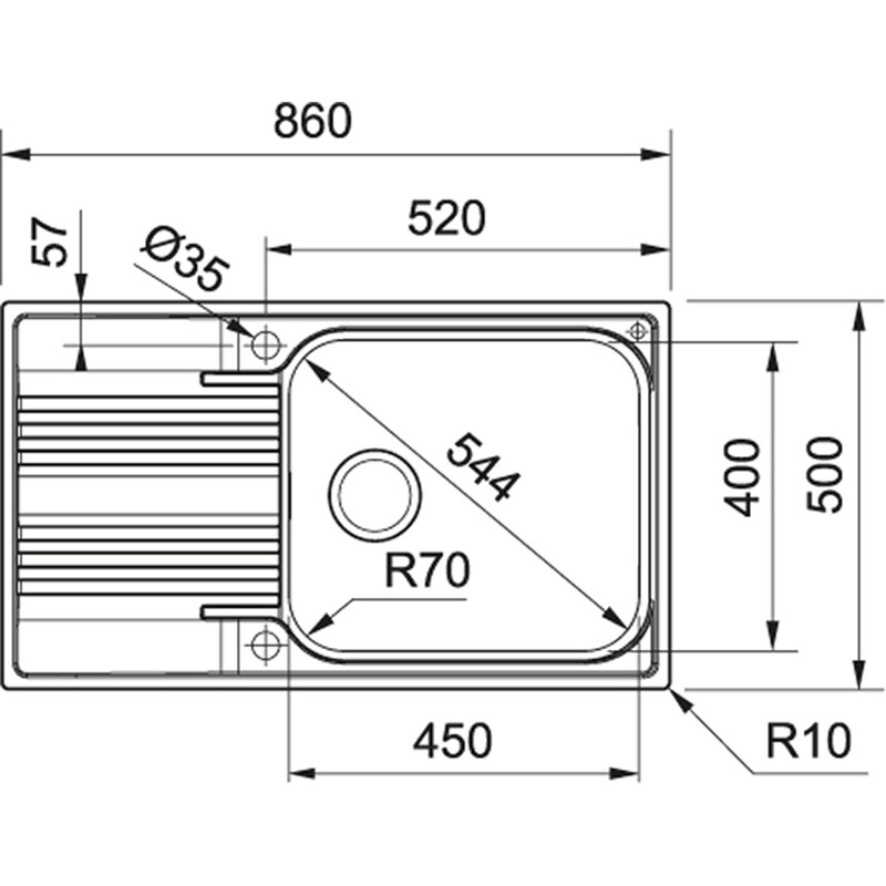 Кухонная мойка Franke Smart SRX 611-86 XL Нерж. (101.0456.705)