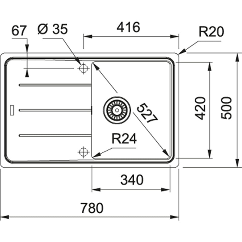 Кухонная мойка Franke Basis BFG 611-78 Серый камень (114.0565.087)