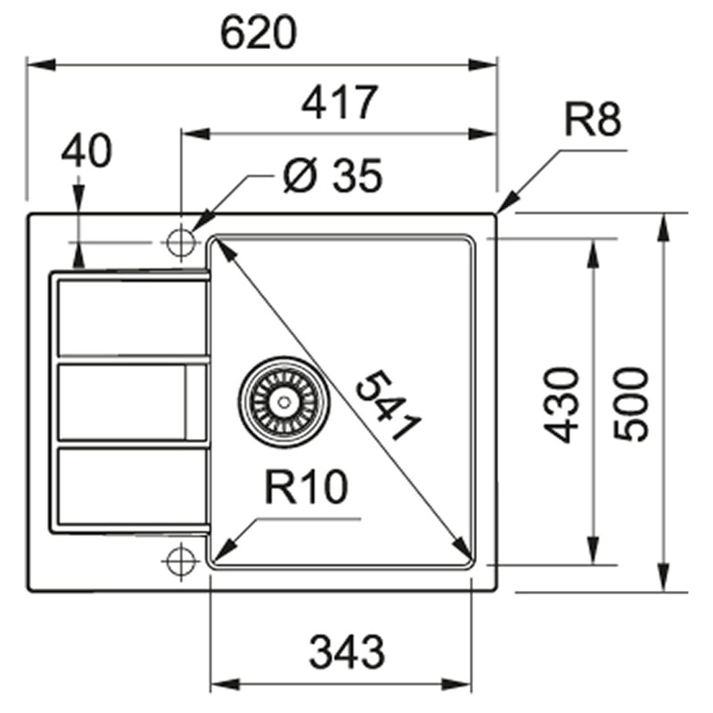 Кухонная мойка Franke Sirius SID 611-62 Черный (143.0627.288)