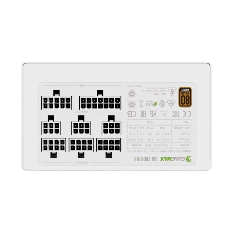 Блок живлення GameMax GM 700B WH Fully-modular New White, 700W