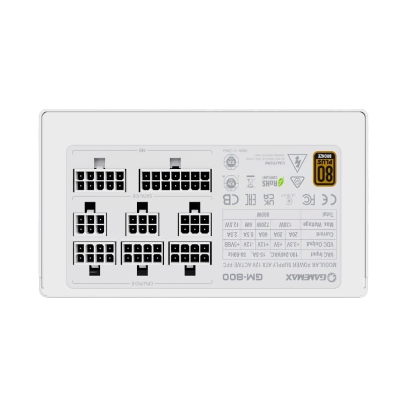 Купити Блок живлення GameMax GM-800 Modular White, 800W Блок живлення GameMax GM-800 Modular White, 800W