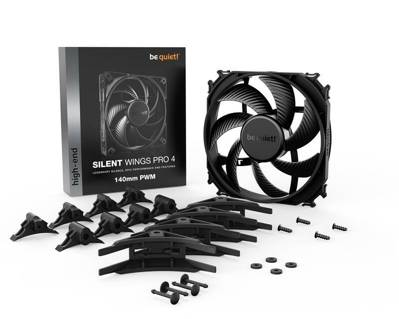 Вентилятор be quiet! Silent Wings Pro 4 140mm PWM (BL099), 140x140x25 мм, 4-pin, чорний